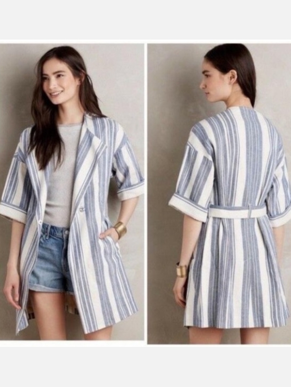 elevenses Navy and White Trim Lightweight Jacket